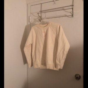 Anni Lu Womens Yellow Embroidered Sweatshirt Size M